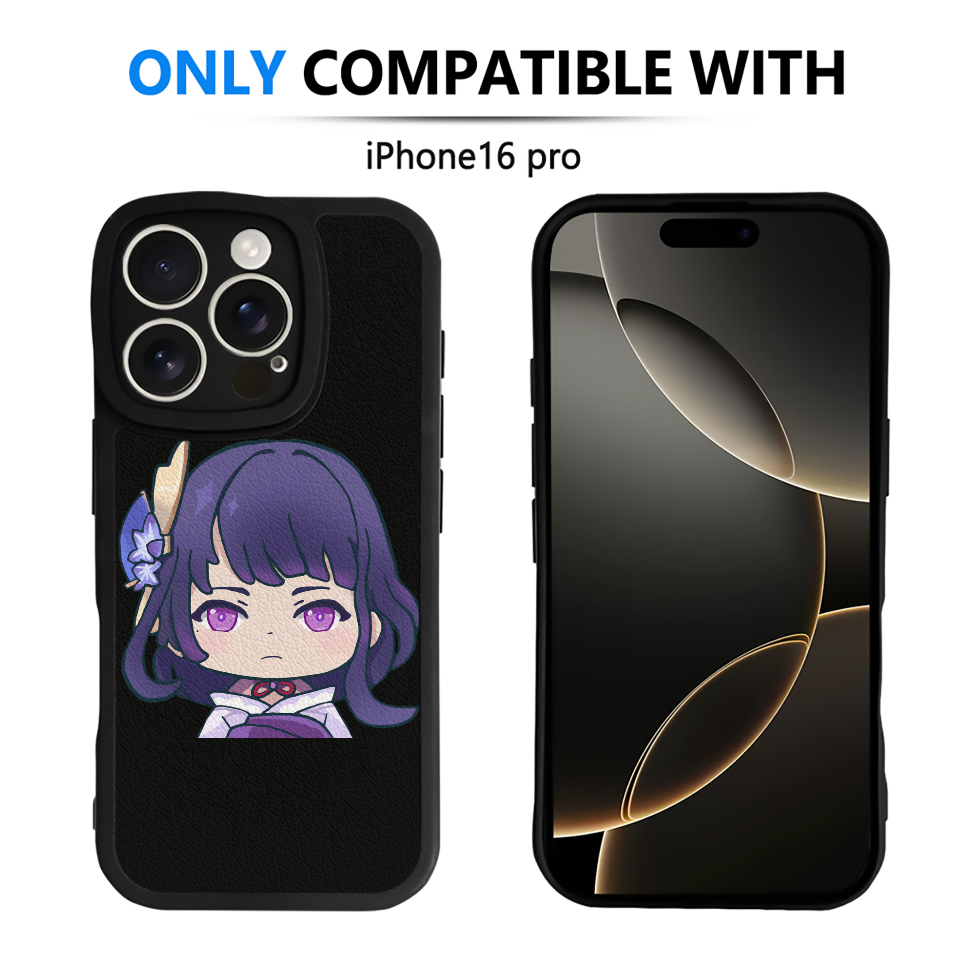 げんし神 雷電将軍 らいでんしょうぐん genshin Raiden Shogun 【iPhone 16シリーズ対応】シリコンスマホケース（レザー調） 材質：シリコン